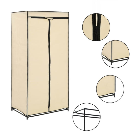 vidaXL Wardrobe Cream 75x50x160 cm