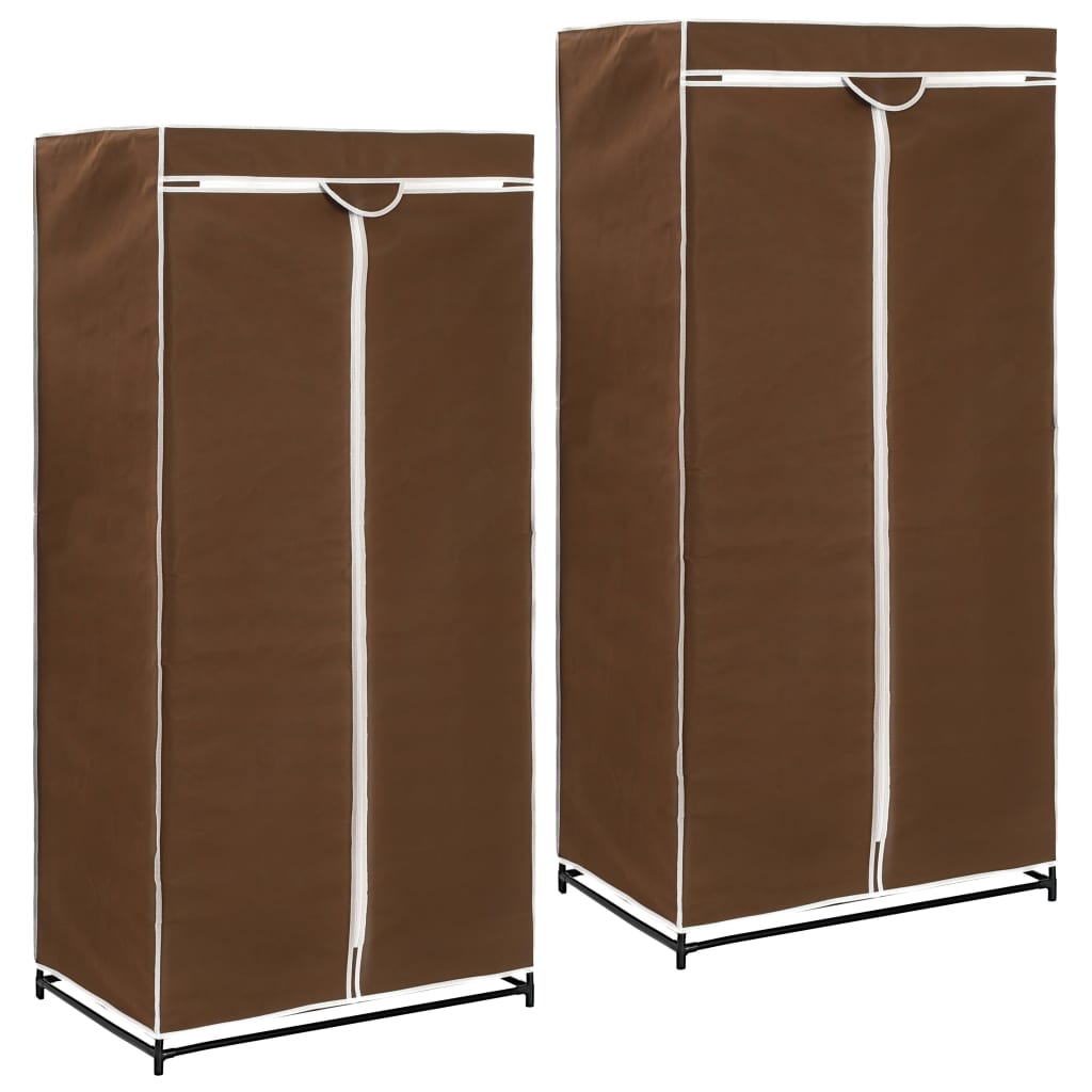 vidaXL Wardrobes 2 pcs Brown 75x50x160 cm