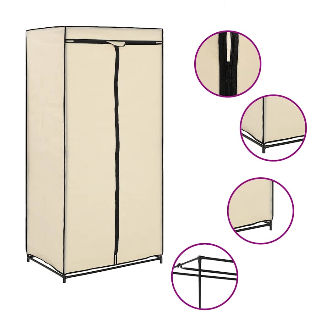 Wardrobes 2 pcs Cream 75x50x160 cm