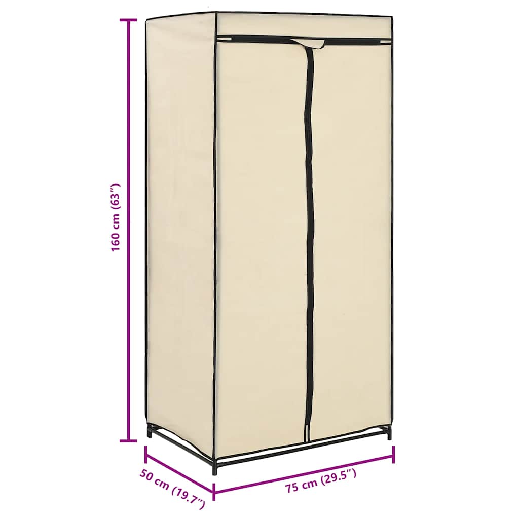 Wardrobes 2 pcs Cream 75x50x160 cm