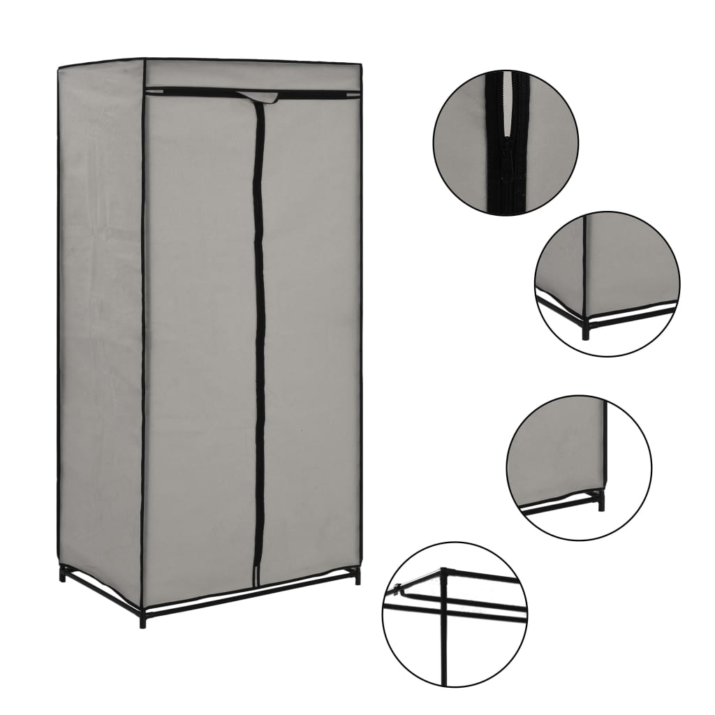 vidaXL Wardrobes 2 pcs Grey 75x50x160 cm