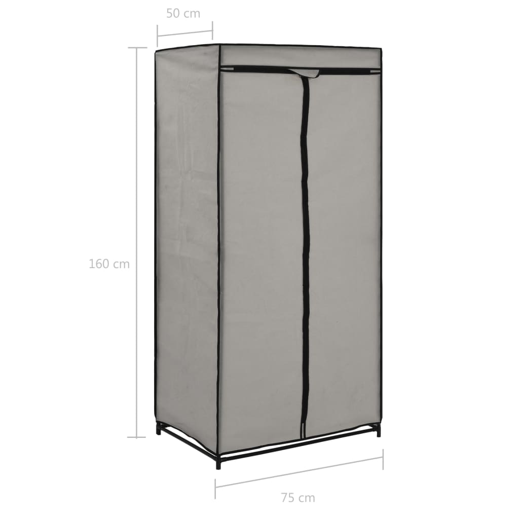 vidaXL Wardrobes 2 pcs Grey 75x50x160 cm