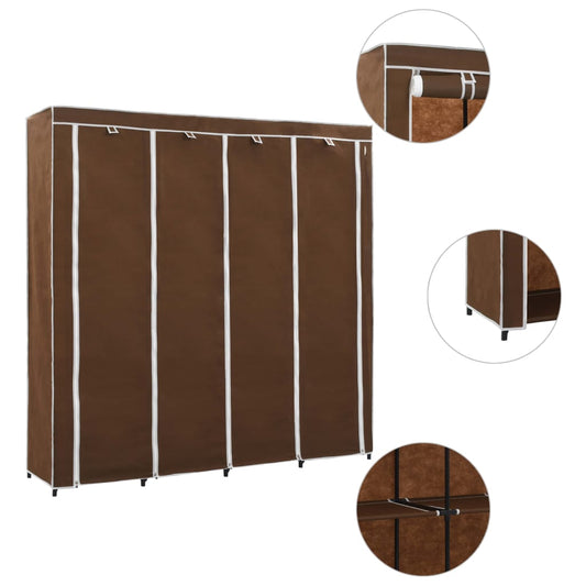vidaXL Wardrobe with 4 Compartments Brown 175x45x170 cm