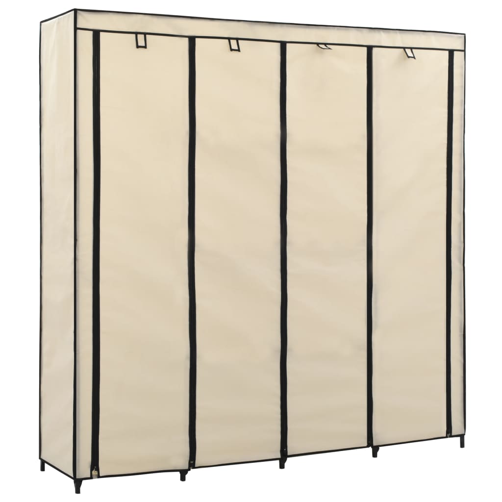 vidaXL Wardrobe with 4 Compartments Cream 175x45x170 cm