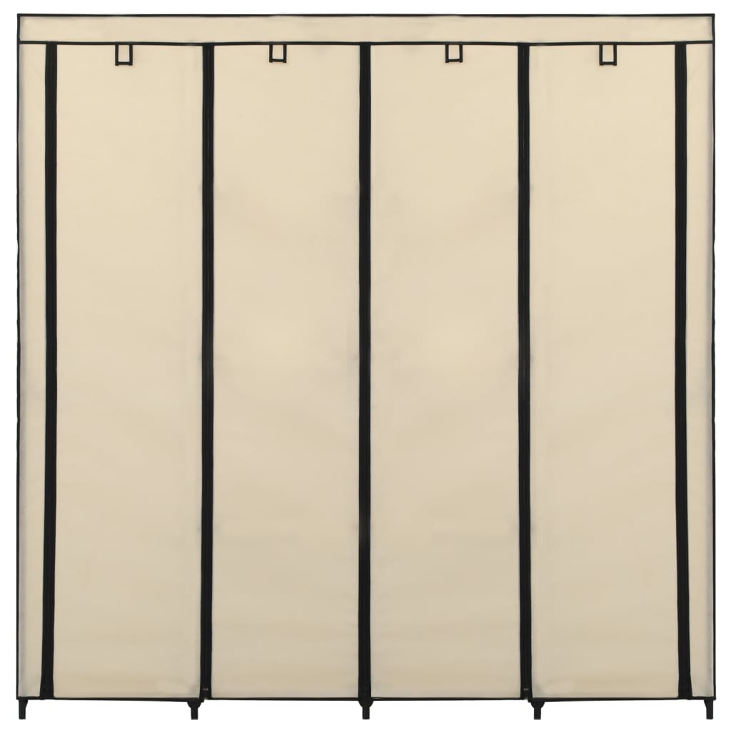 vidaXL Wardrobe with 4 Compartments Cream 175x45x170 cm