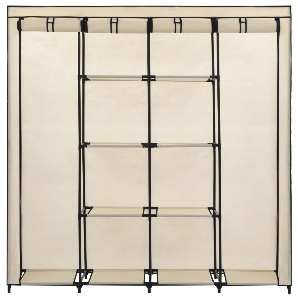 vidaXL Wardrobe with 4 Compartments Cream 175x45x170 cm