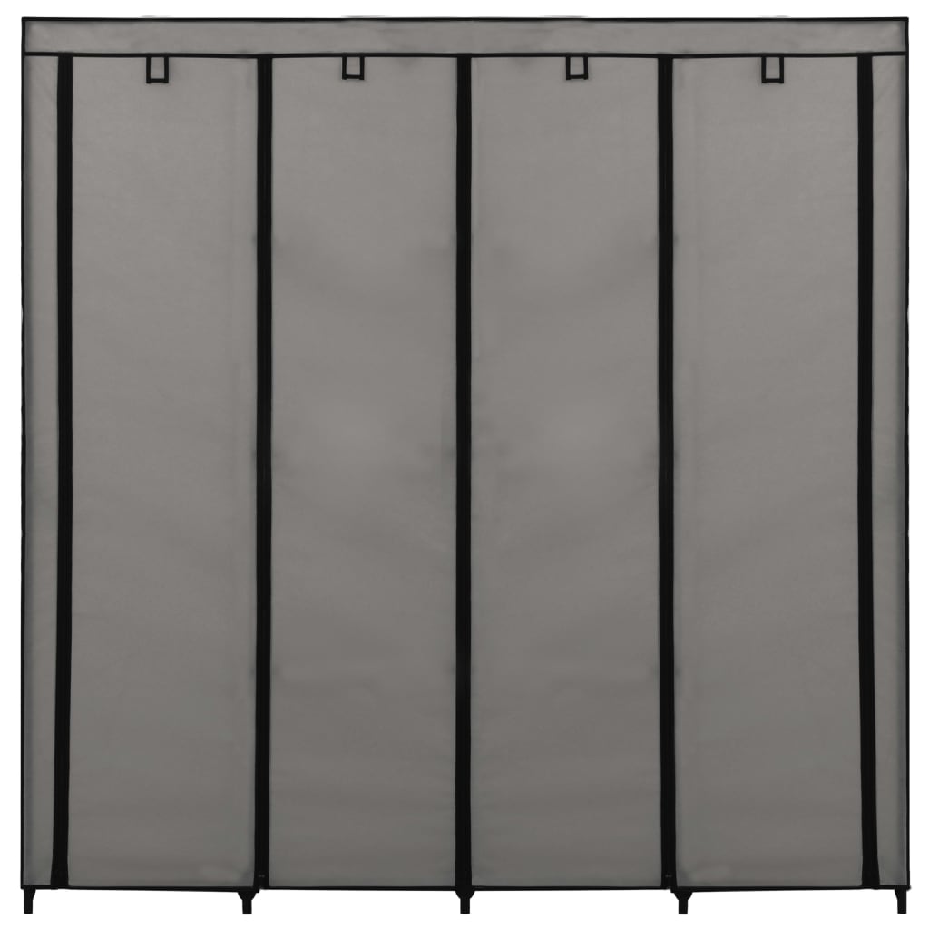 vidaXL Wardrobe with 4 Compartments Grey 175x45x170 cm