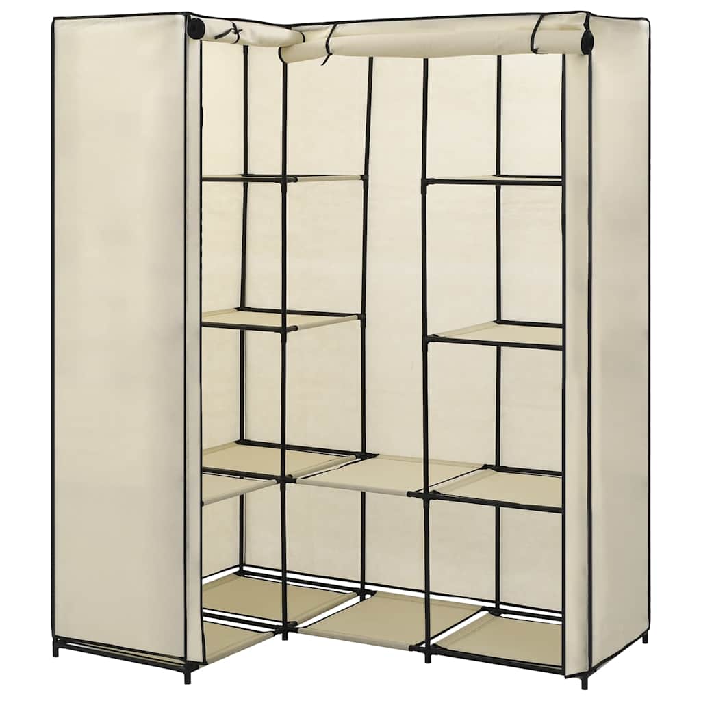 Corner Wardrobe Cream 130x87x169 cm