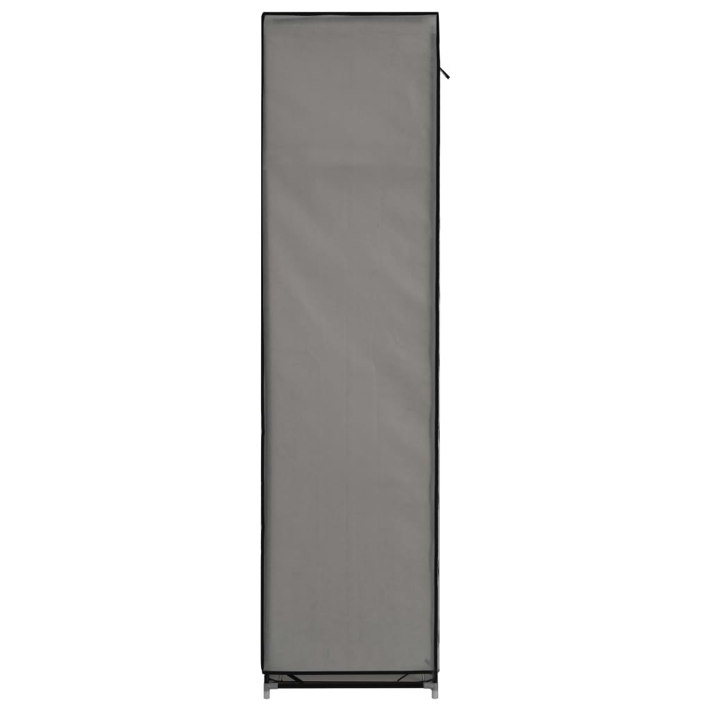 vidaXL Wardrobe with Compartments and Rods Grey 150x45x175 cm Fabric