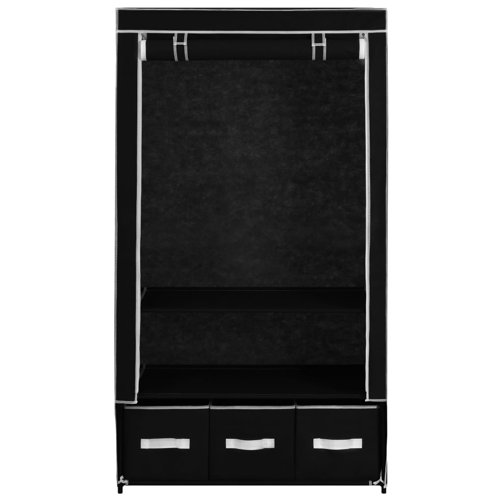 vidaXL Wardrobe Black 87x49x159 cm Fabric