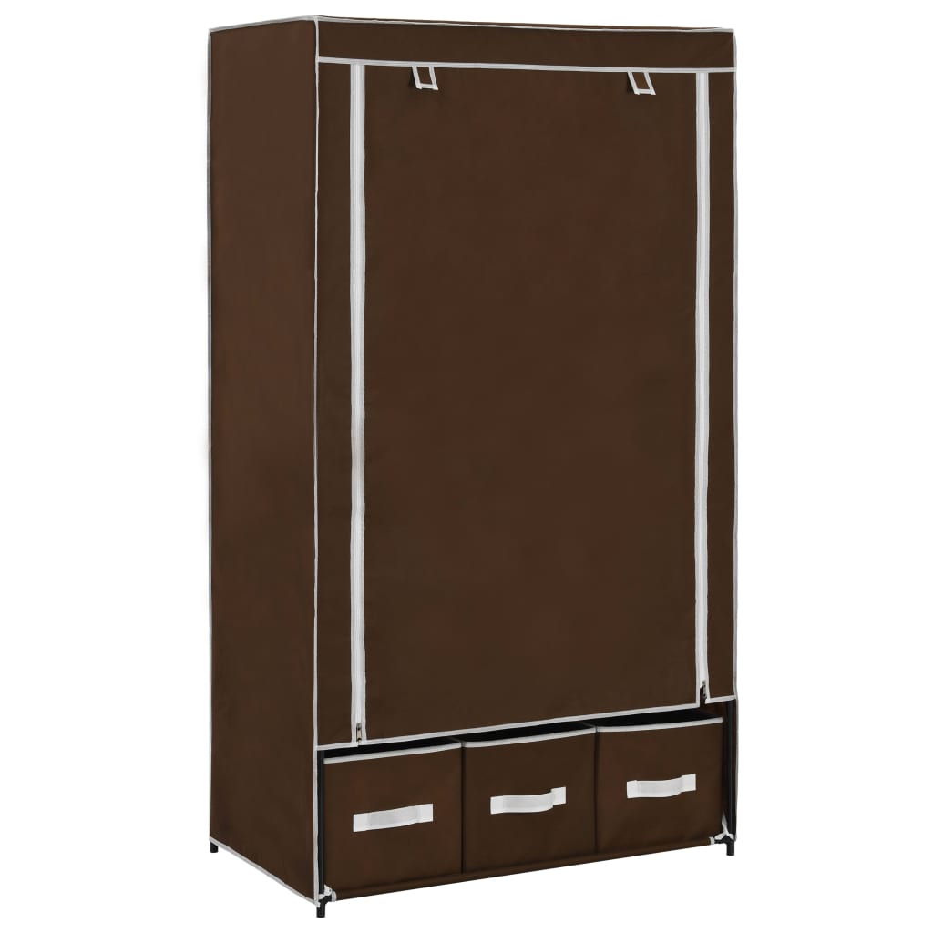 vidaXL Wardrobe Brown 87x49x159 cm Fabric