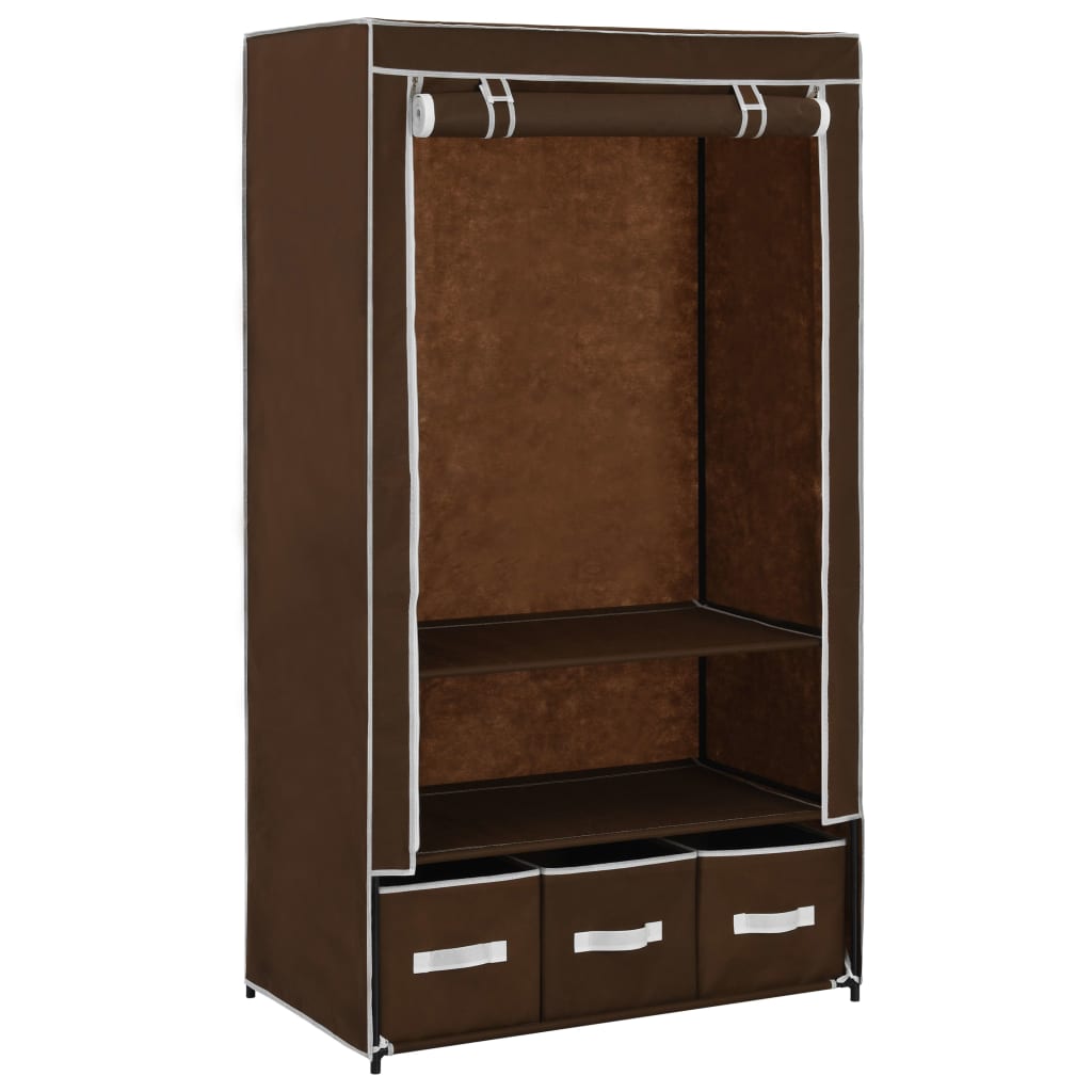 vidaXL Wardrobe Brown 87x49x159 cm Fabric