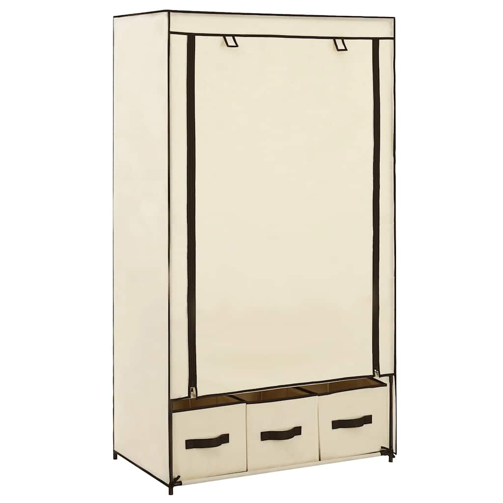 Wardrobe Cream 87x49x159 cm Fabric