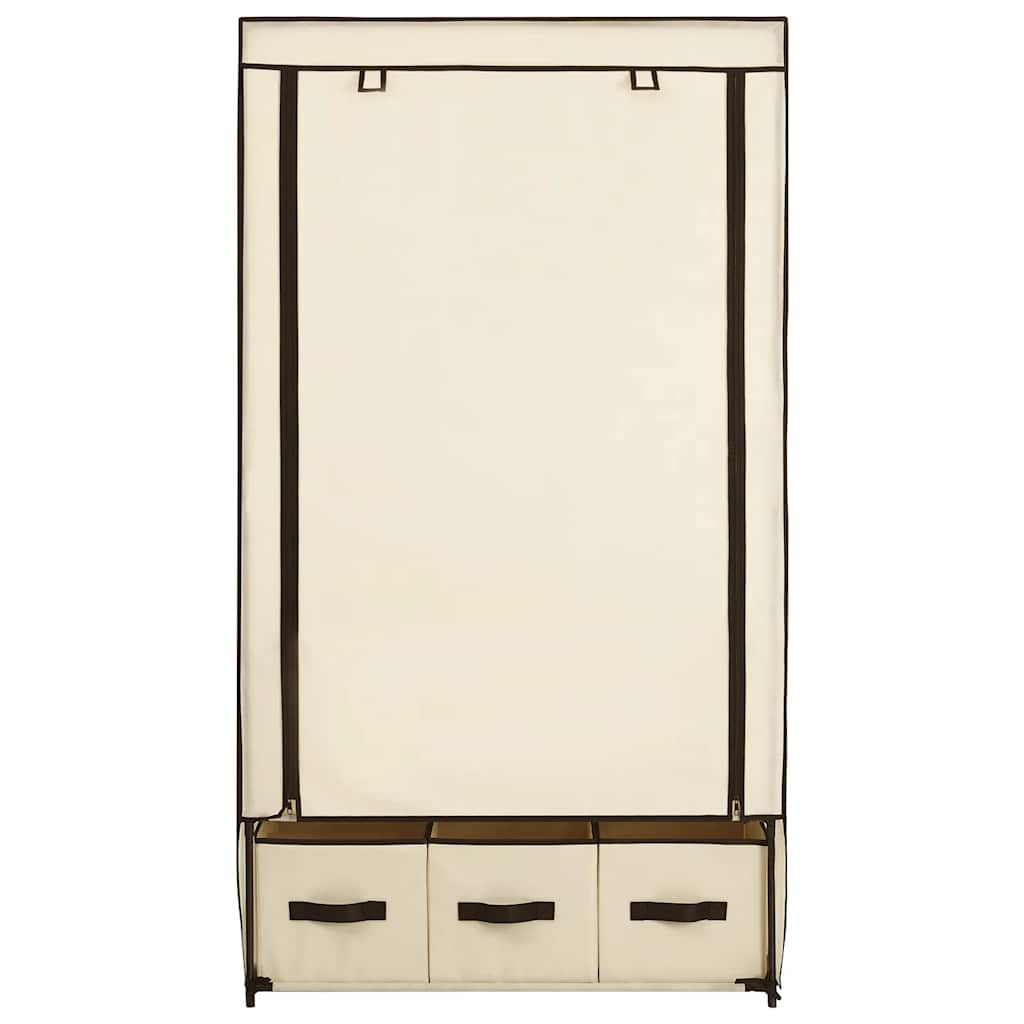 Wardrobe Cream 87x49x159 cm Fabric