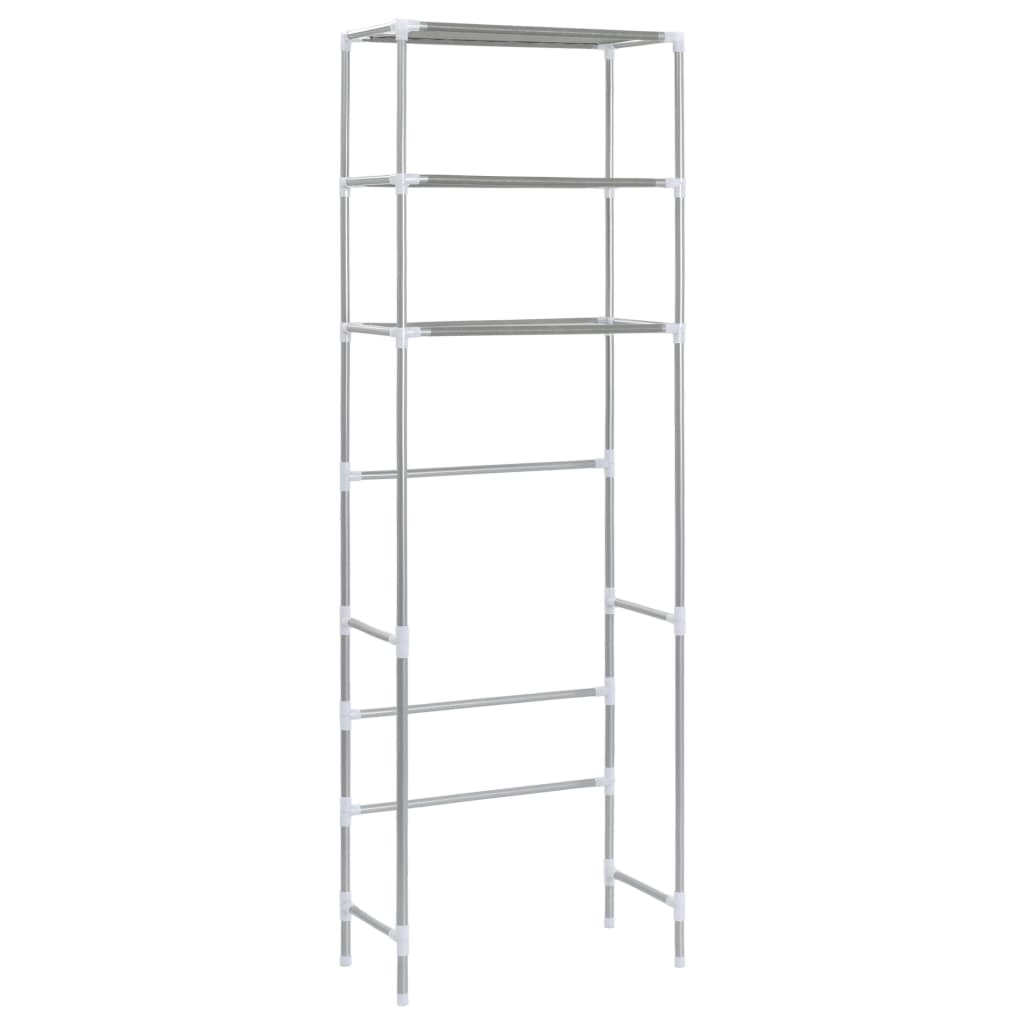 vidaXL 3-Tier Storage Rack over Toilet Silver 53x28x169 cm