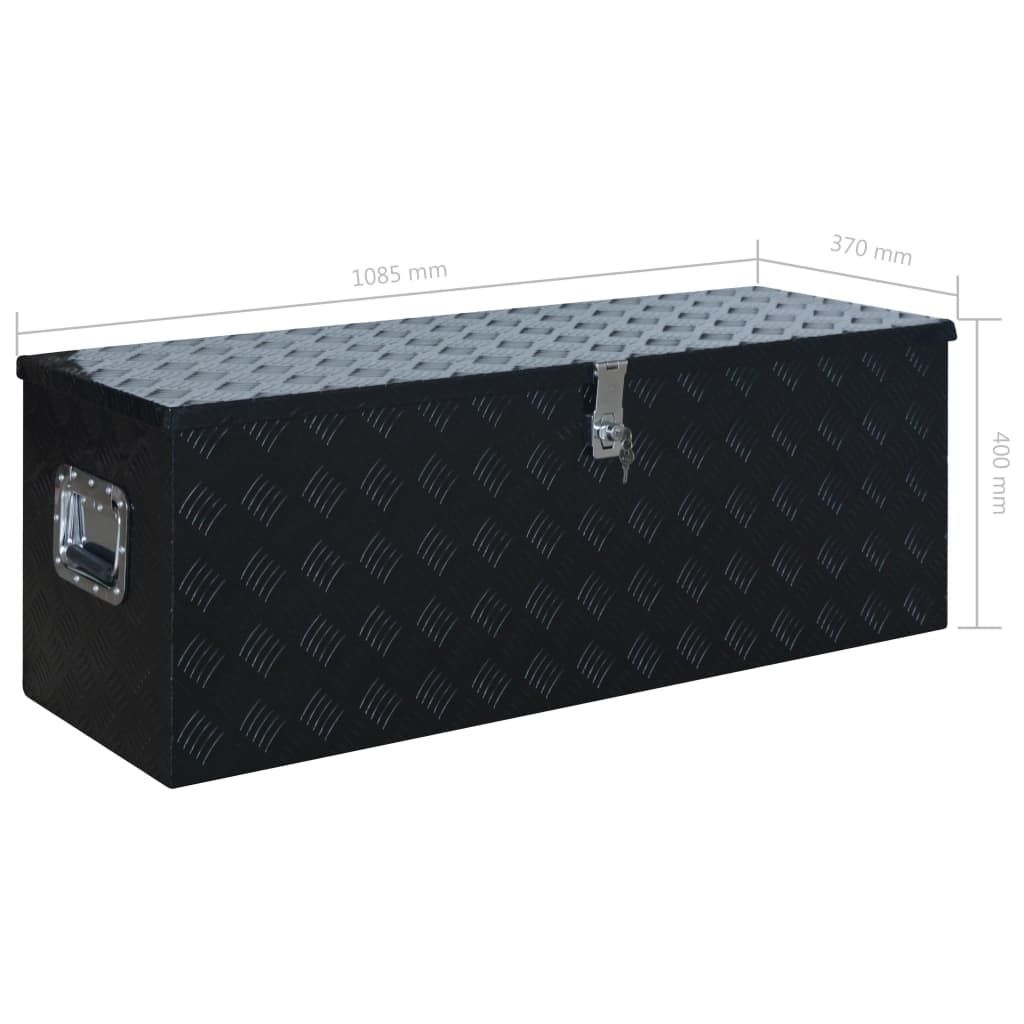 vidaXL Aluminium Box 1085x370x400 mm Black