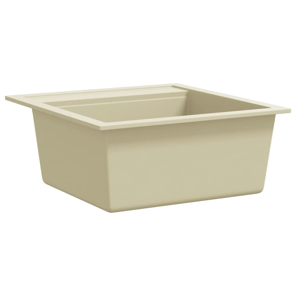 vidaXL Granite Kitchen Sink Single Basin Beige