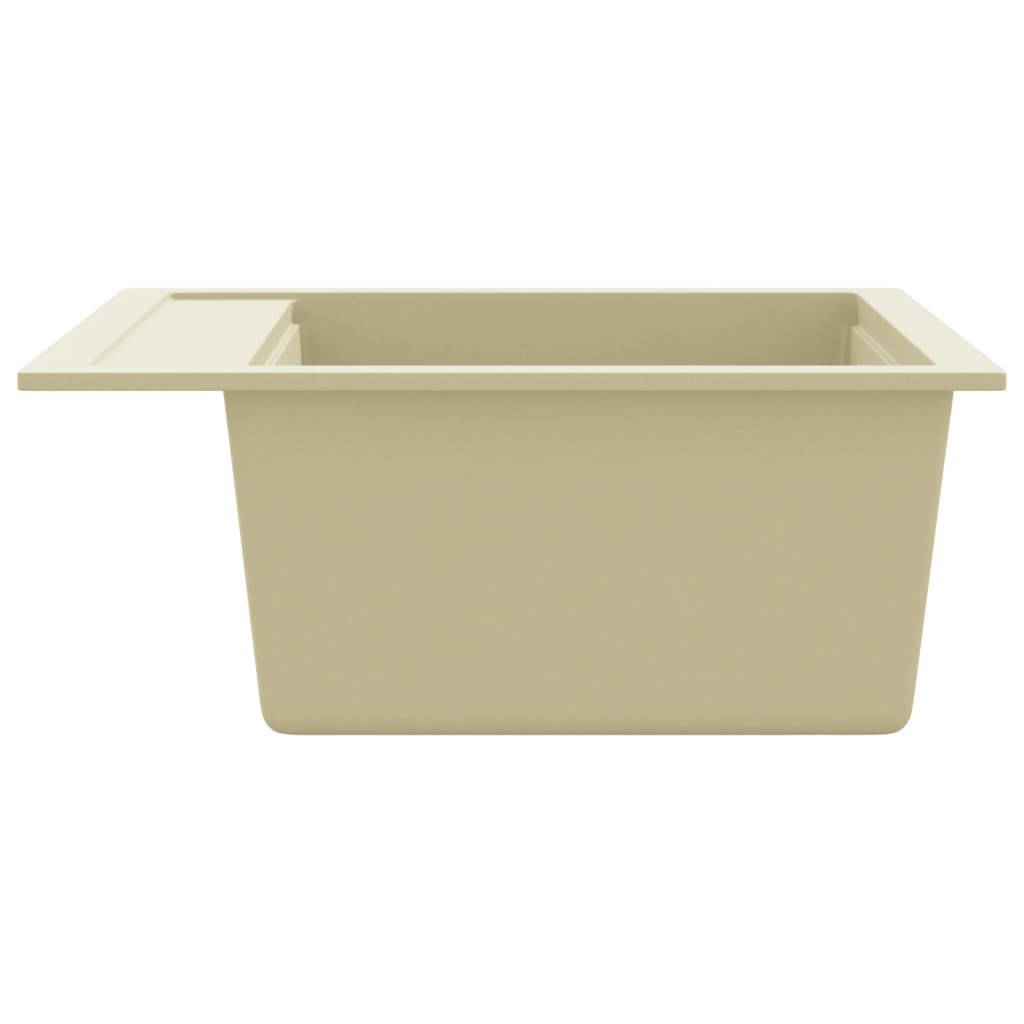 vidaXL Granite Kitchen Sink Single Basin Beige