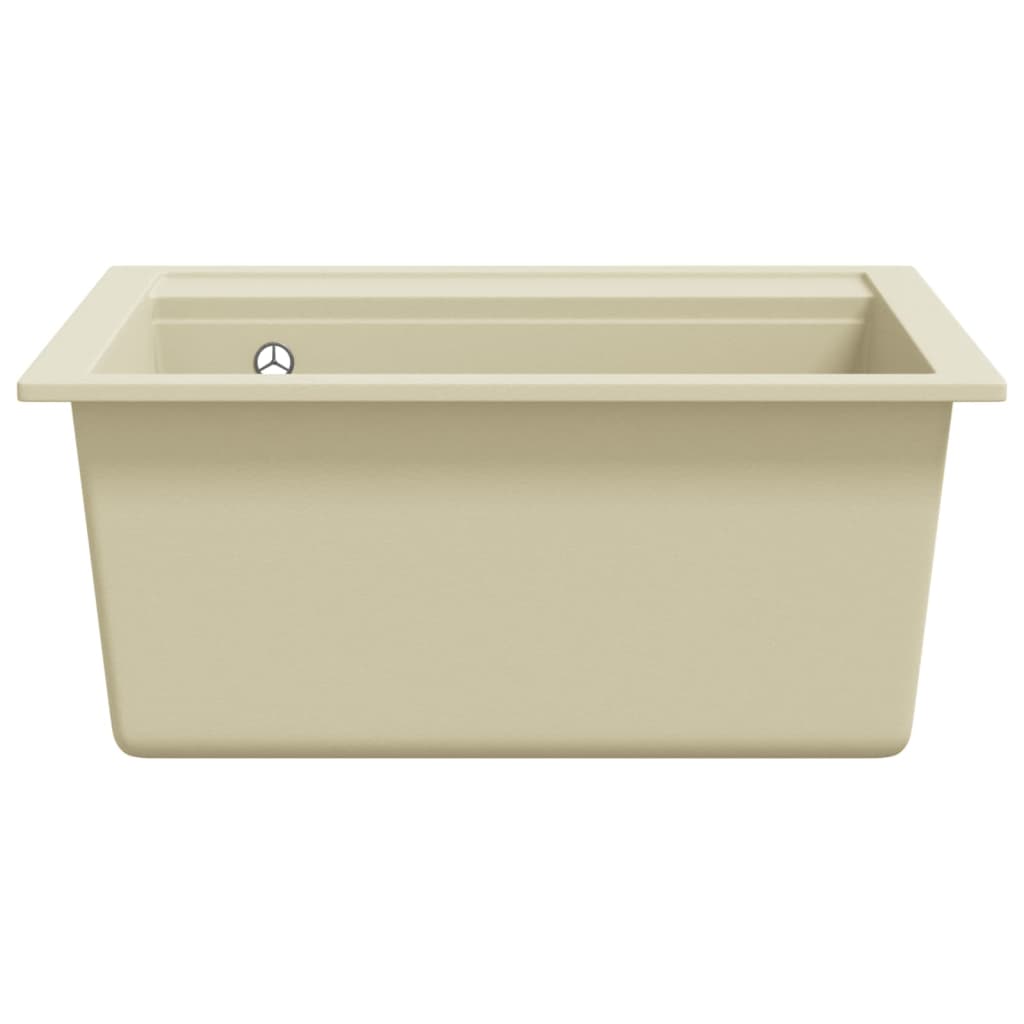 vidaXL Granite Kitchen Sink Single Basin Beige