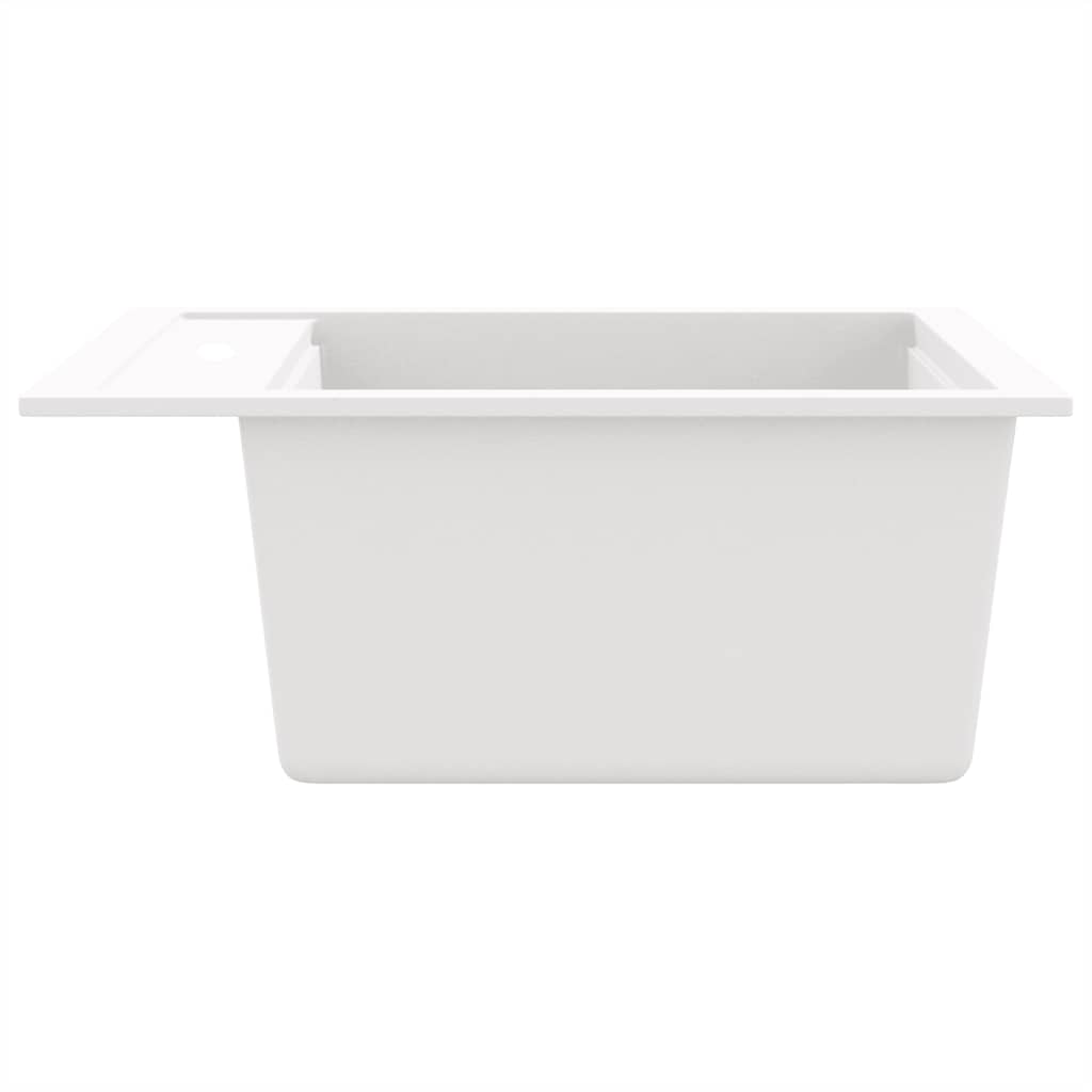 Granite Kitchen Sink Single Basin White