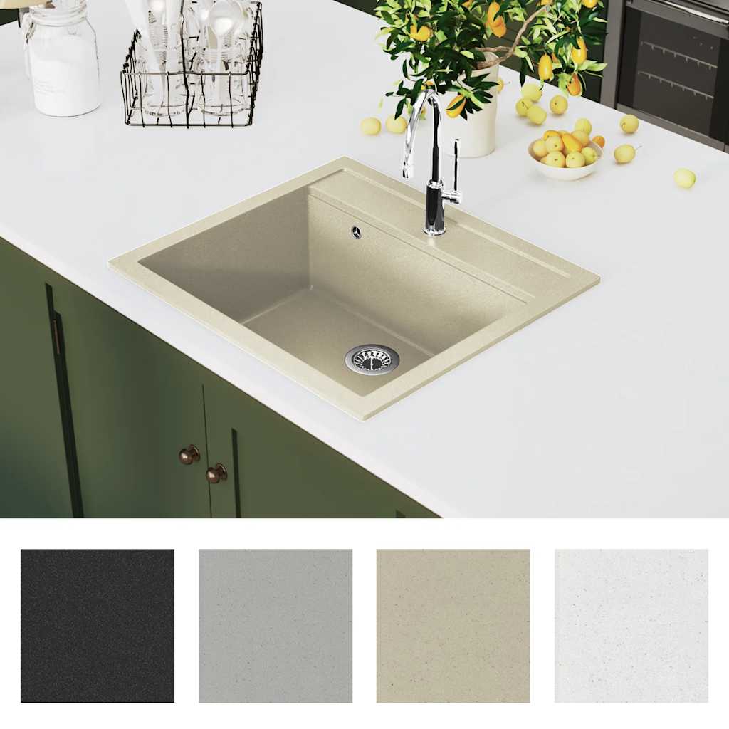 Granite Kitchen Sink Single Basin Beige