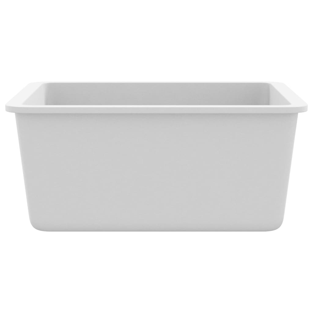 vidaXL Granite Kitchen Sink Single Basin White