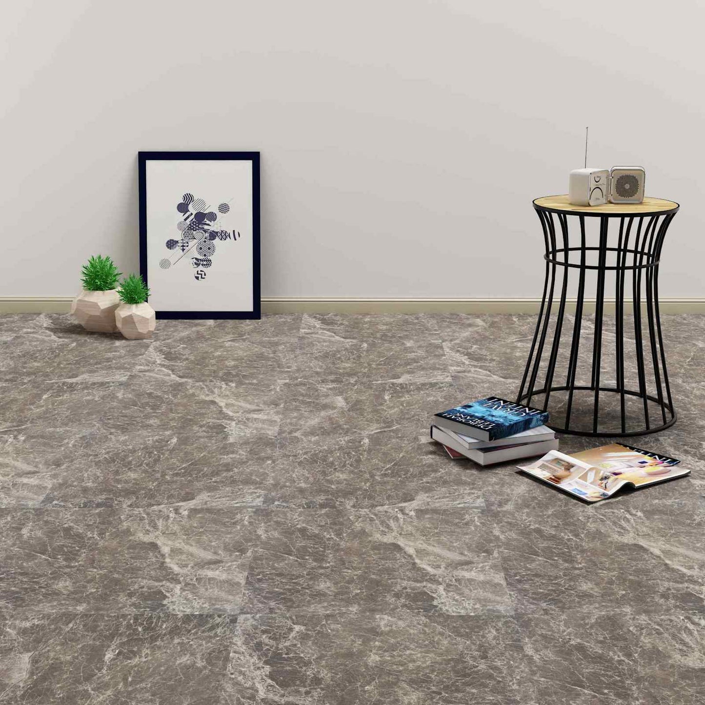 Flooring Planks Black 5.11 m² 55 pcs PVC