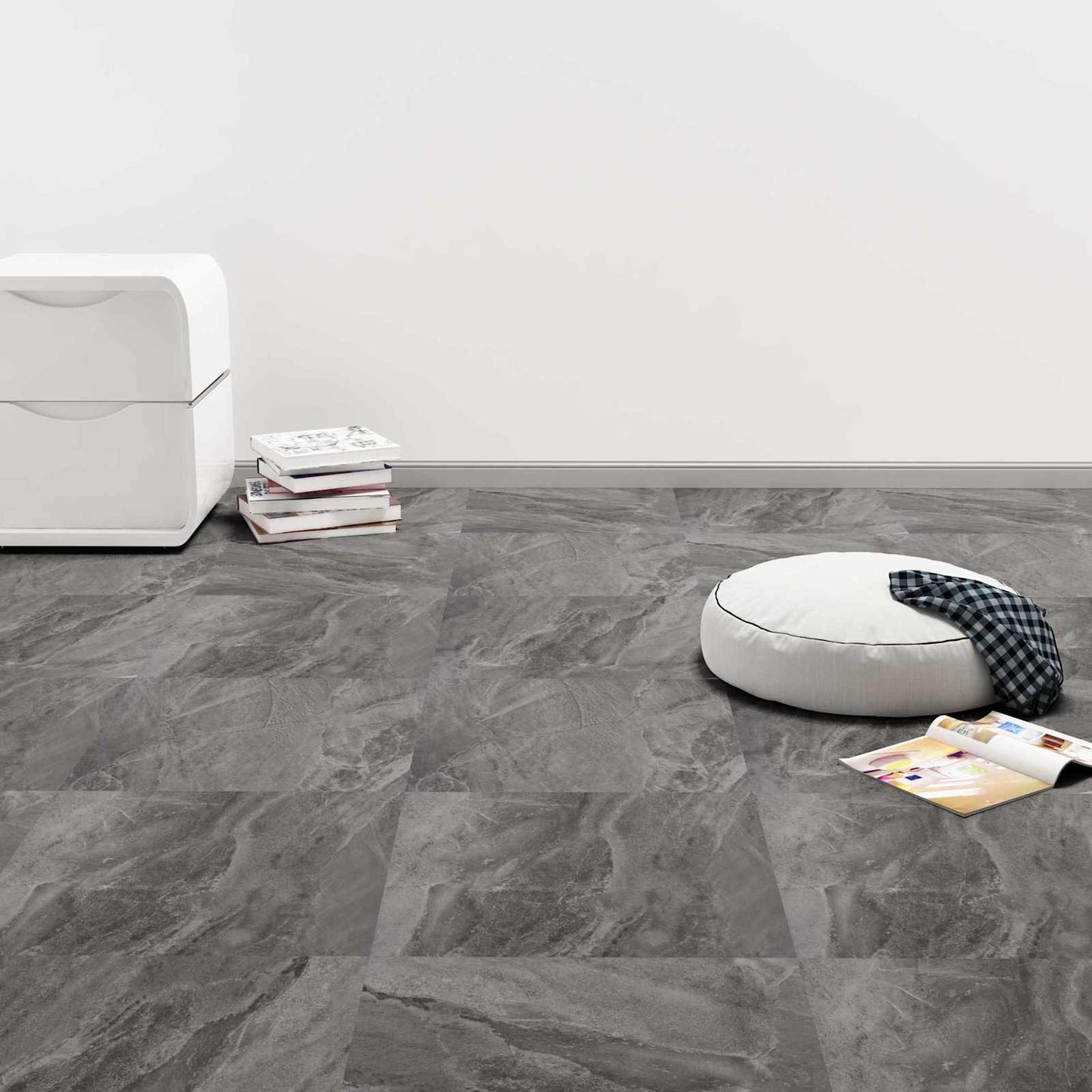 Flooring Planks 5.11 m² 55 pcs PVC Black and White