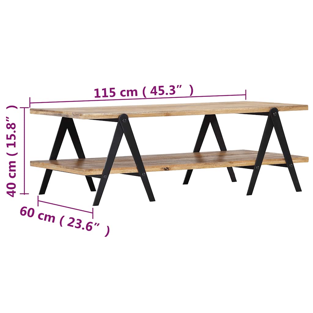 248094 vidaXL Coffee Table 115x60x40 cm Solid Mango Wood