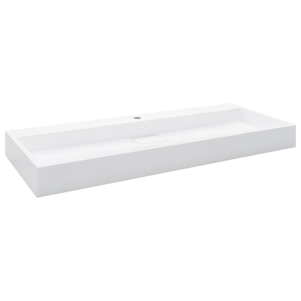 vidaXL Wash Basin 120x46x11 cm Mineral Cast/Marble Cast White