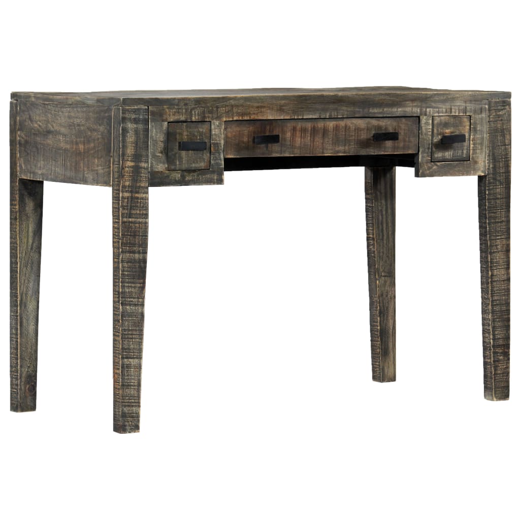 Desk Black 110x50x75 cm Solid Mango Wood