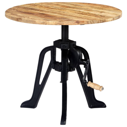 247915 vidaXL Side Table 60x(46-63) cm Solid Mango Wood and Cast Iron
