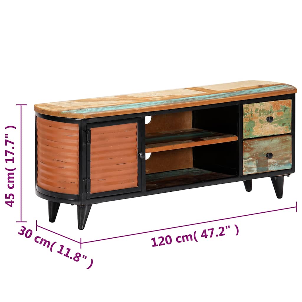 TV Cabinet 120x30x45 cm Solid Reclaimed Wood