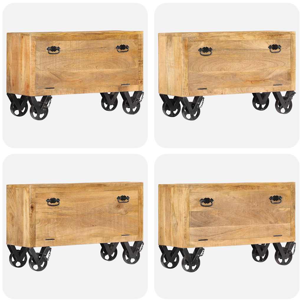 247658 vidaXL Shoe Cabinet 86x35x55 cm Solid Mango Wood