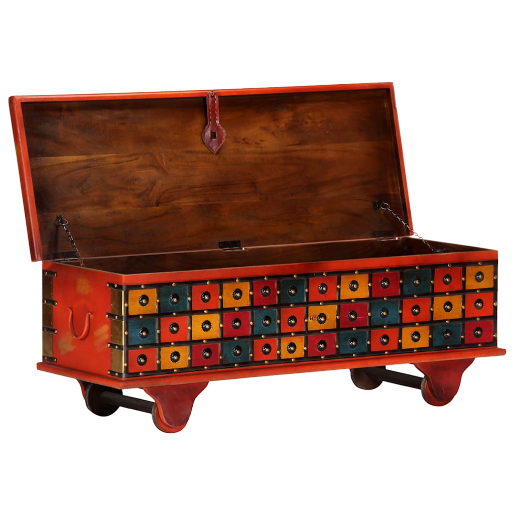 247669 vidaXL Storage Box Red 110x40x40 cm Solid Acacia Wood