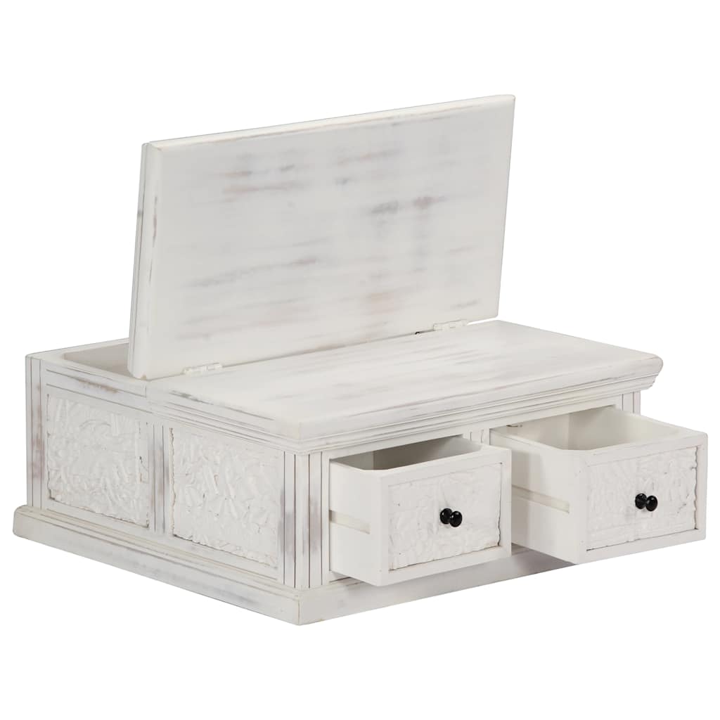 Coffee Table White 70x70x30 cm Solid Mango Wood