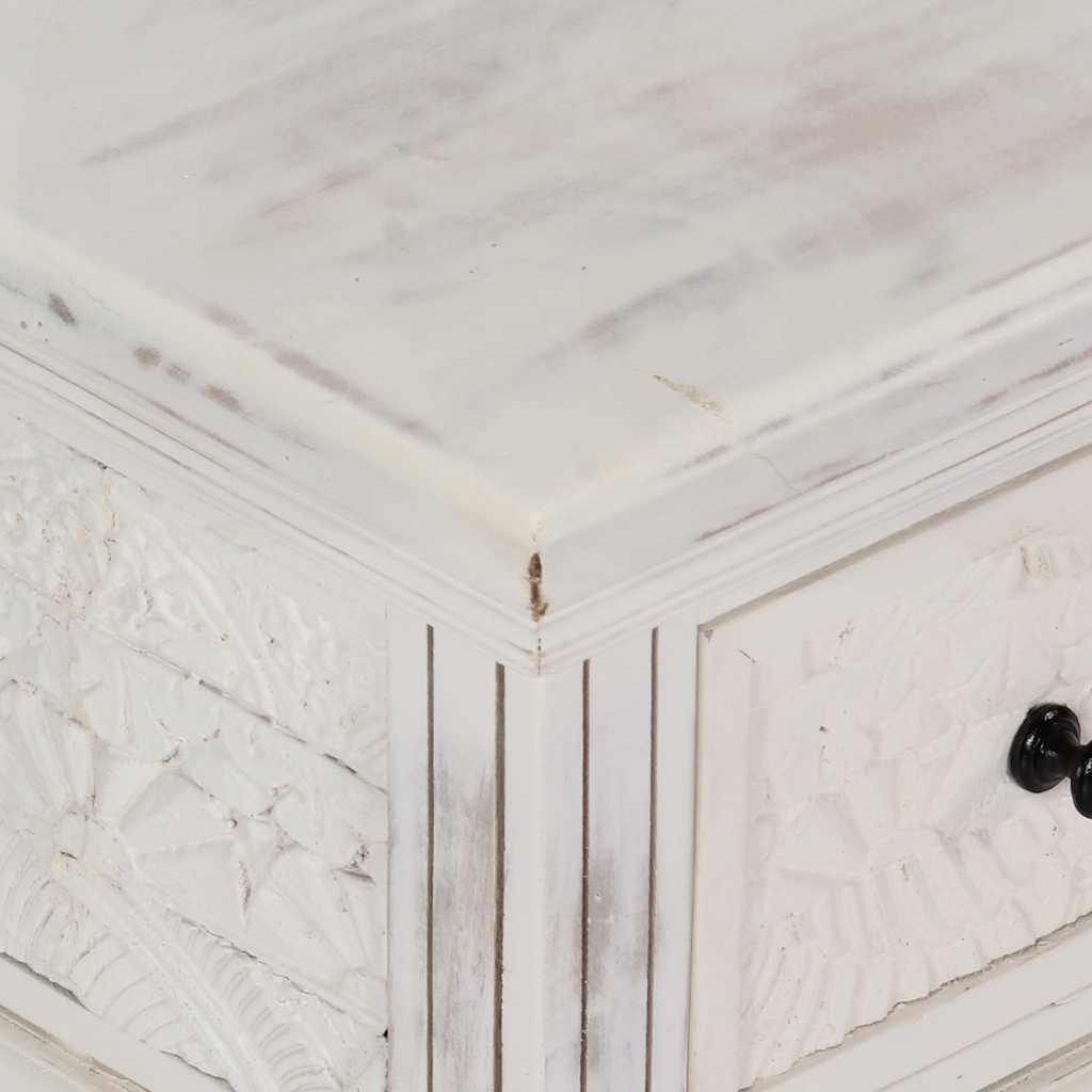 Coffee Table White 70x70x30 cm Solid Mango Wood