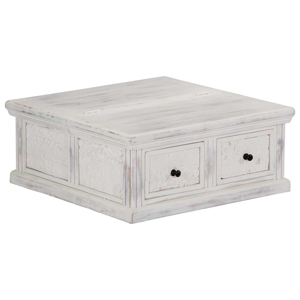 Coffee Table White 70x70x30 cm Solid Mango Wood