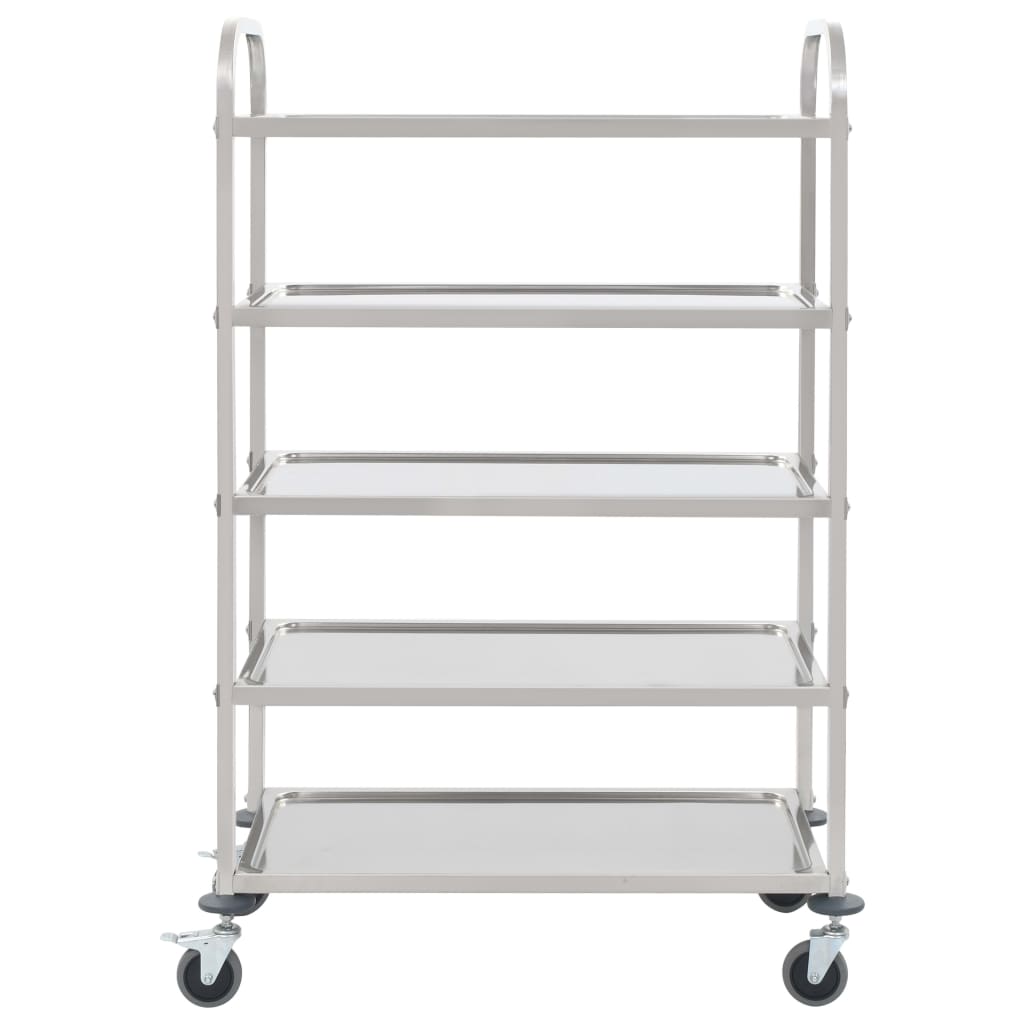 vidaXL 5-Tier Kitchen Trolley 107x55x147 cm Stainless Steel