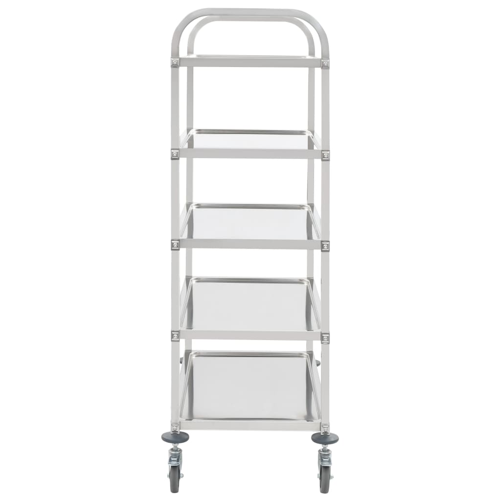 vidaXL 5-Tier Kitchen Trolley 107x55x147 cm Stainless Steel