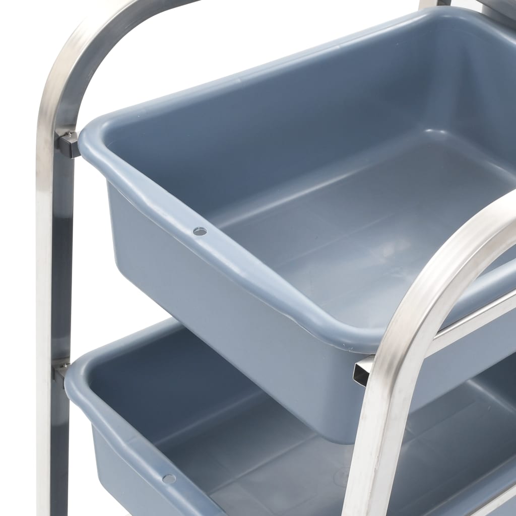 vidaXL Kitchen Cart with Plastic Containers 82x43.5x92 cm