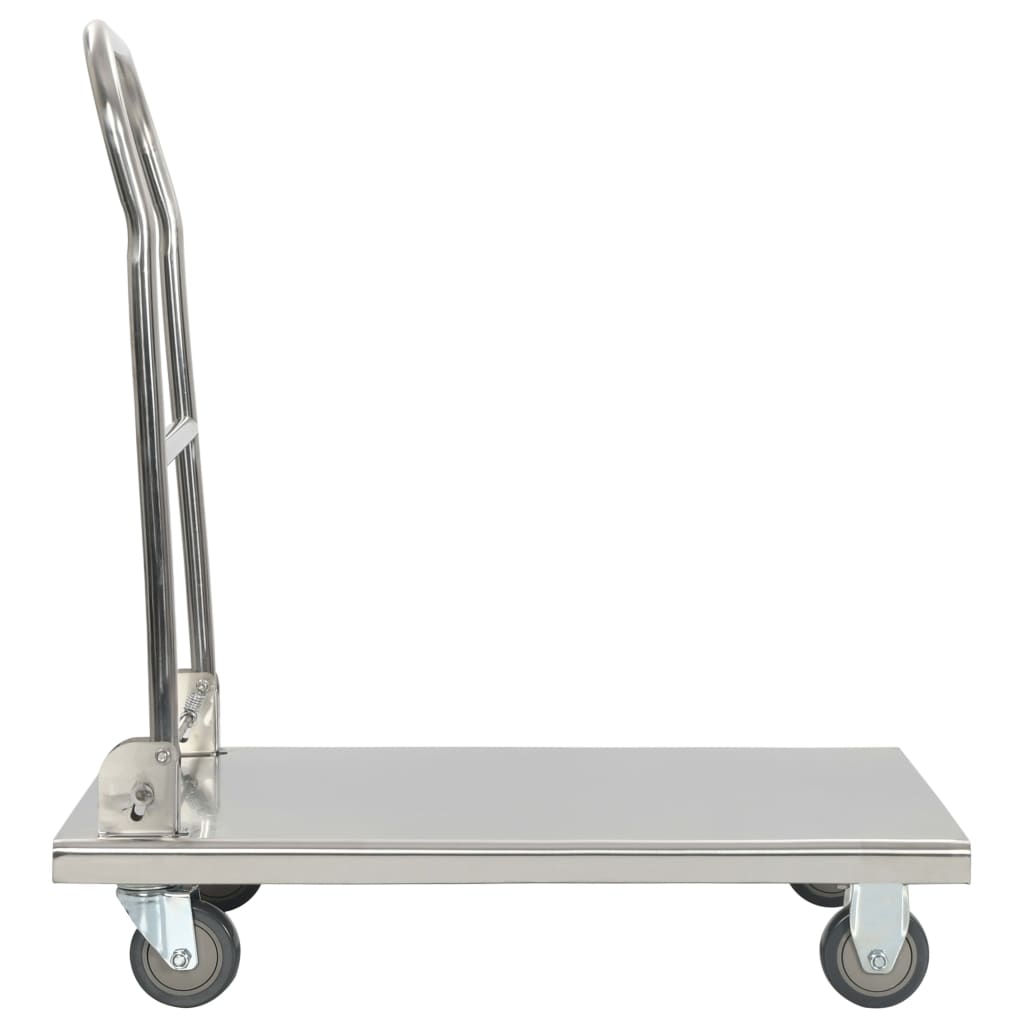 vidaXL Platform Wagon Silver 82x53x86 cm Stainless Steel