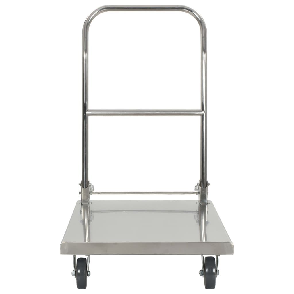 vidaXL Platform Wagon Silver 82x53x86 cm Stainless Steel