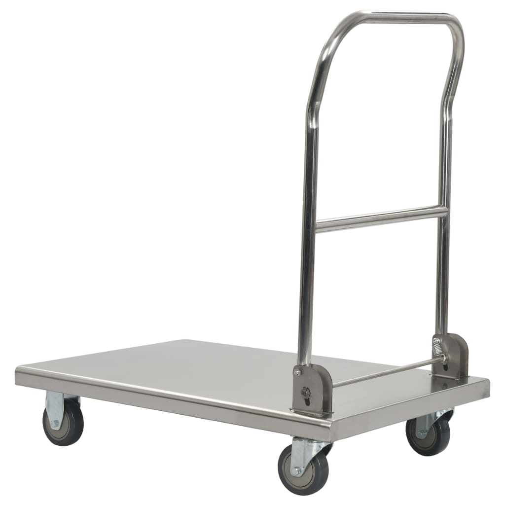 vidaXL Platform Wagon Silver 82x53x86 cm Stainless Steel