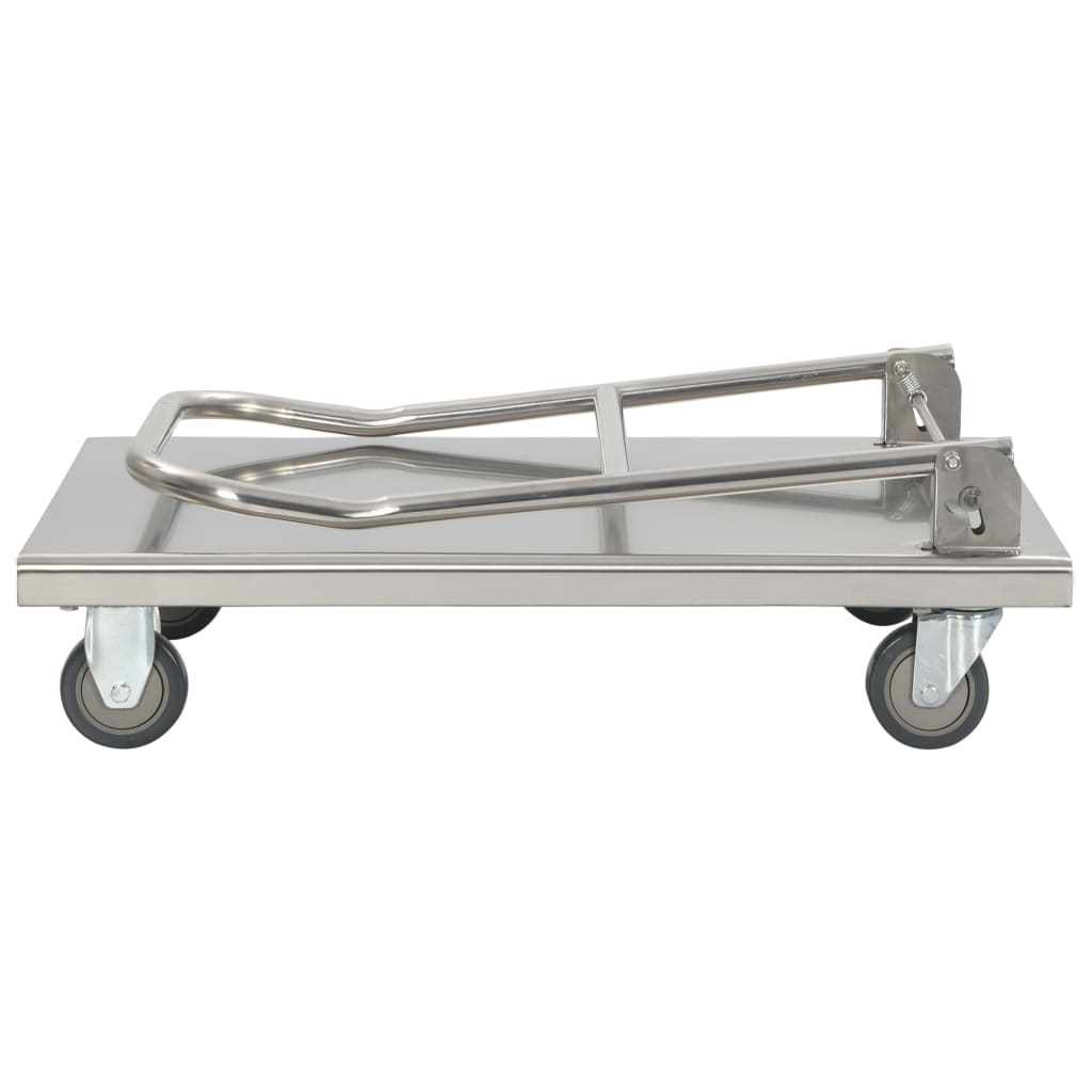 vidaXL Platform Wagon Silver 82x53x86 cm Stainless Steel