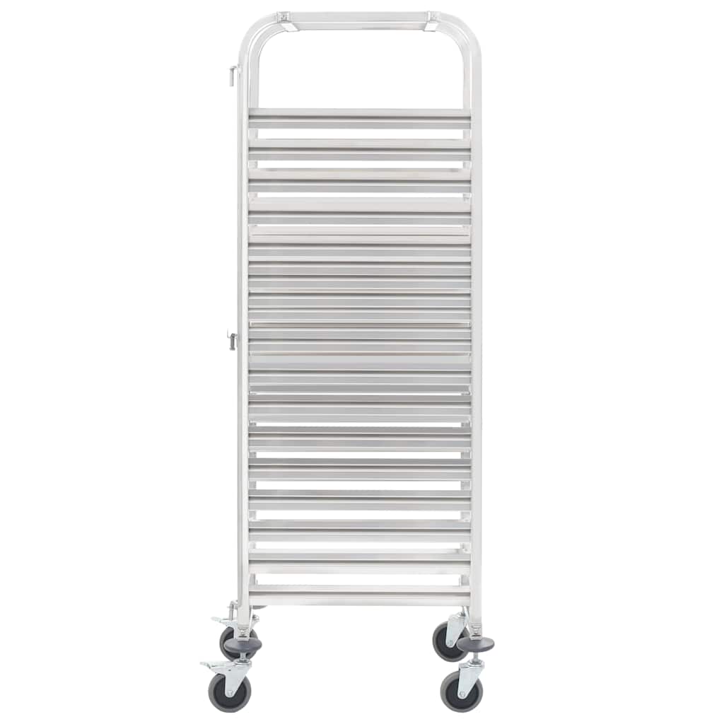 50920 vidaXL Kitchen Trolley for 16 Trays 38x55x163 cm Stainless Steel