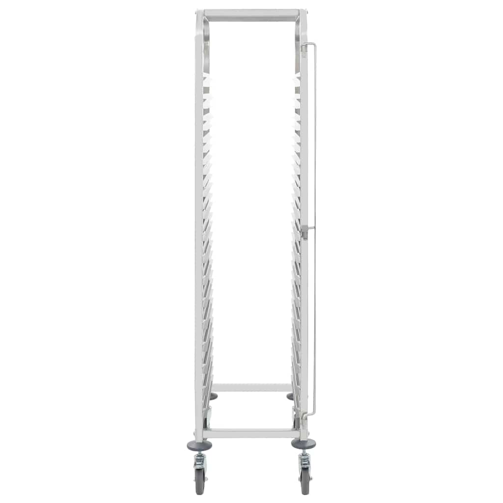 50920 vidaXL Kitchen Trolley for 16 Trays 38x55x163 cm Stainless Steel