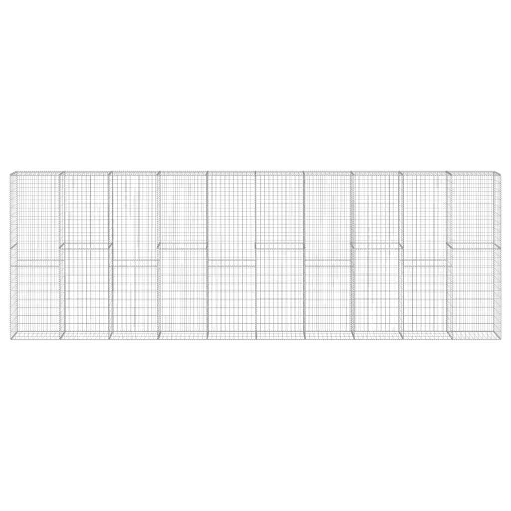 Gabion Wall with Covers Galvanised Steel 600x30x200 cm