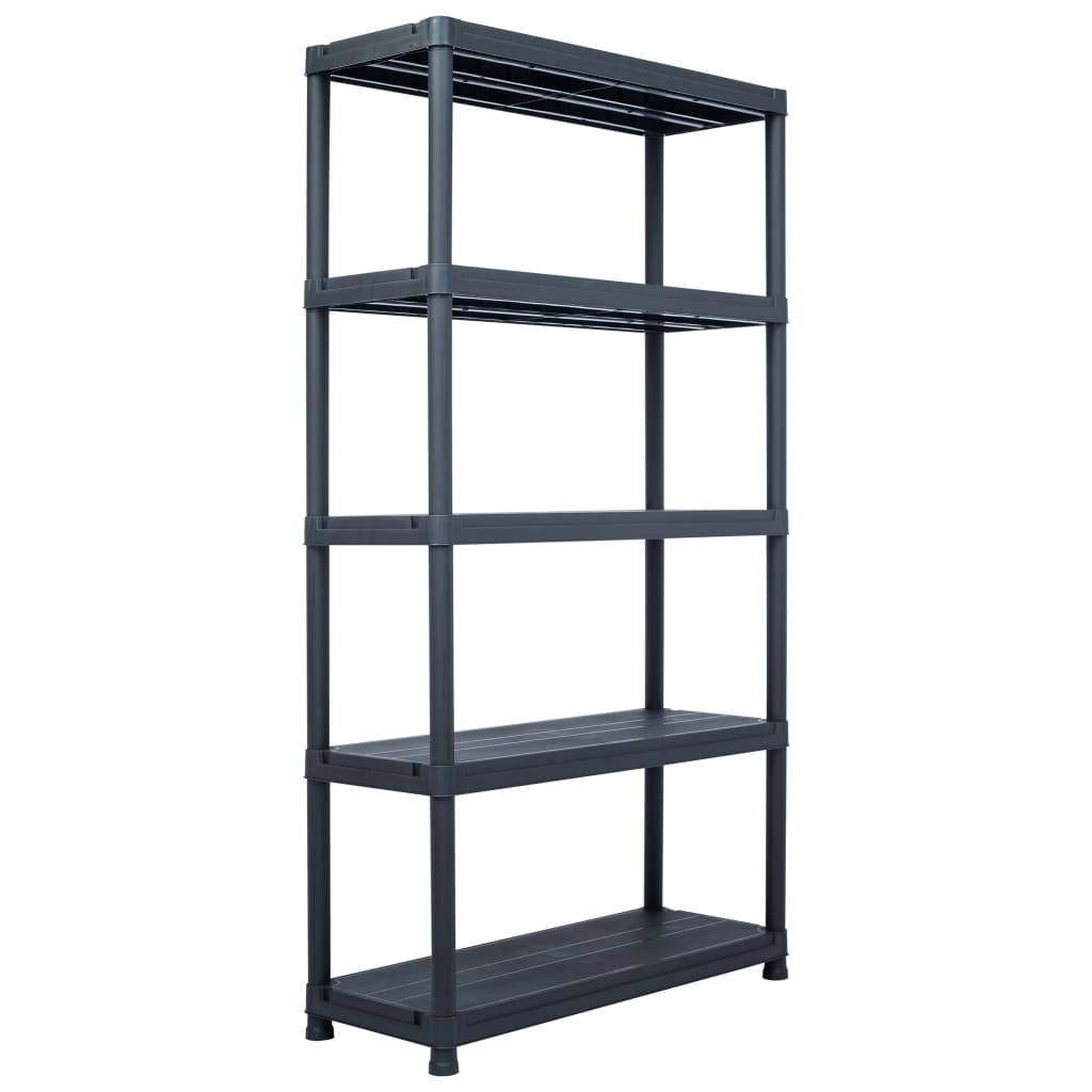 vidaXL Storage Shelf Racks 2 pcs Black 250 kg 80x40x180 cm Plastic