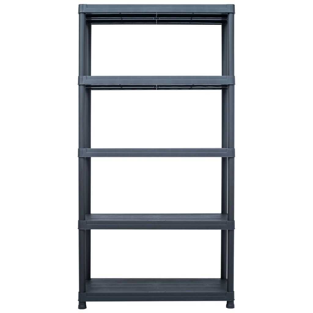 vidaXL Storage Shelf Racks 2 pcs Black 250 kg 80x40x180 cm Plastic